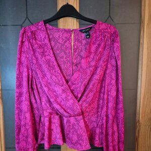 New look gorgeous pink snakeskin print blouse